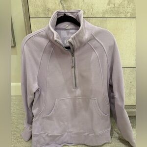 Lavender lululemon long scuba 1/4 zip funnel neck